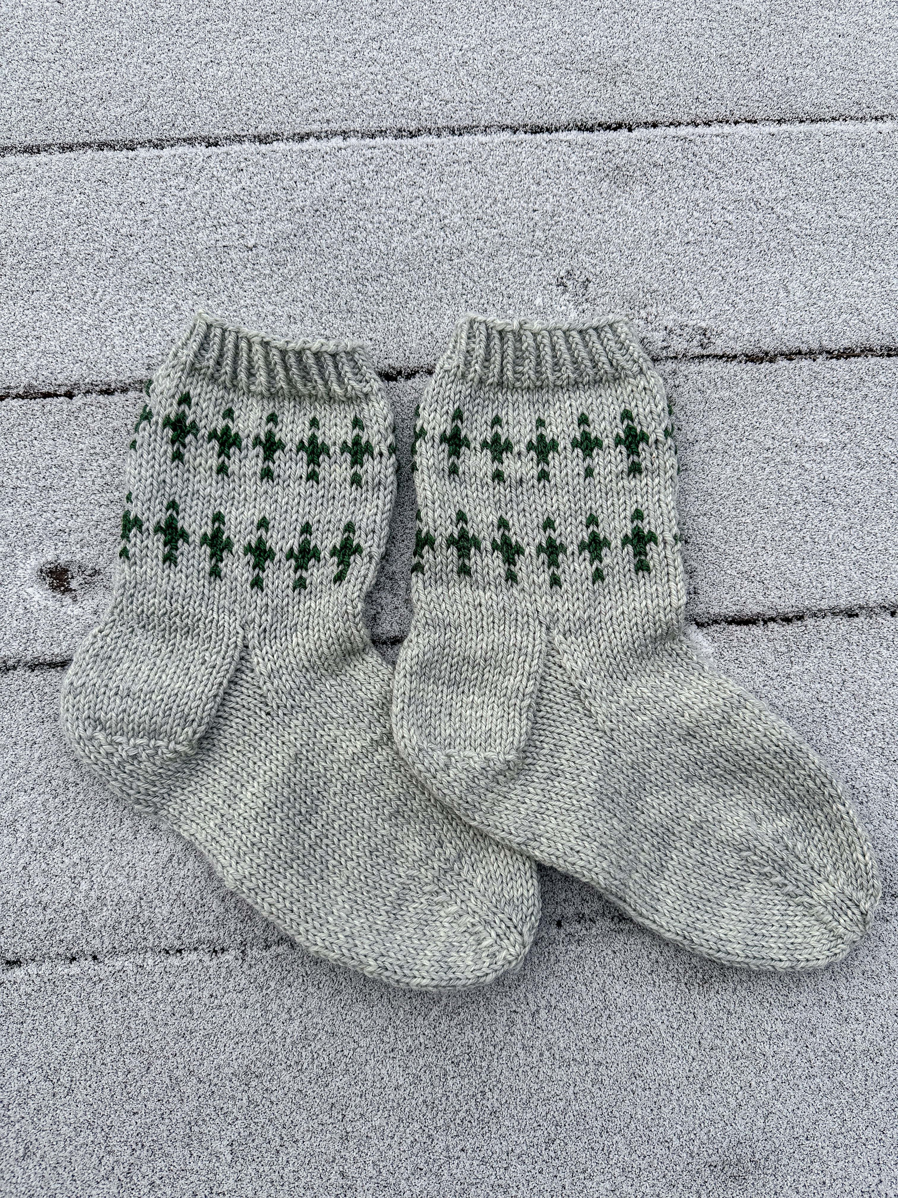 Bestemors enkle mønstersokk- oppskrift